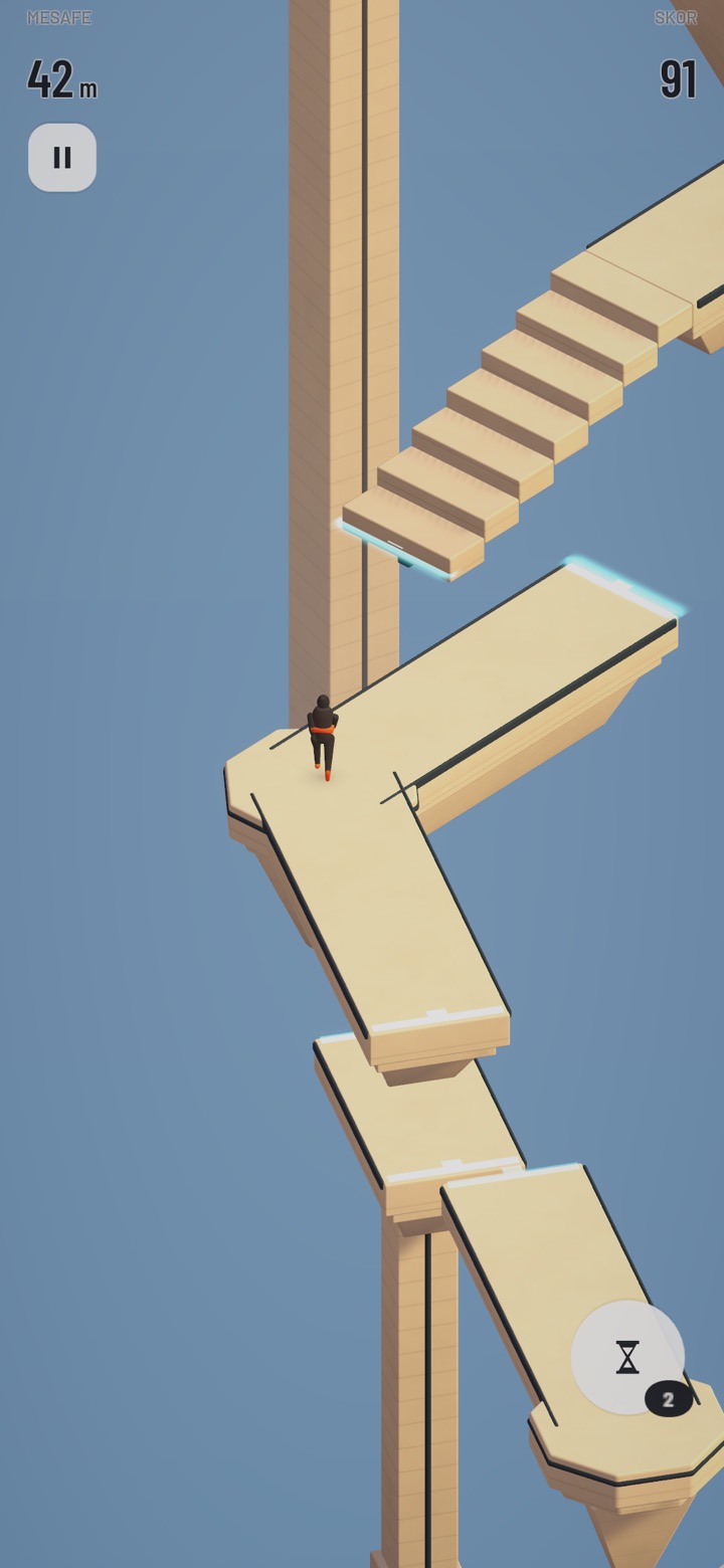 A runner approaching disconnected paths above Istanbul